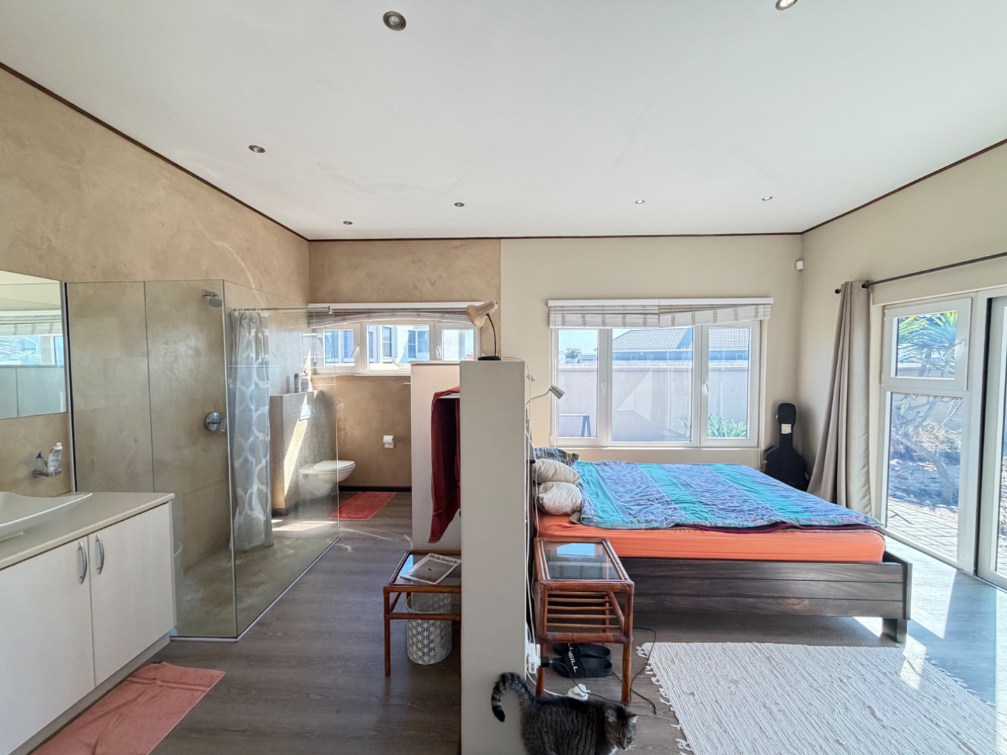Flats bedroom with ensuite bathroom