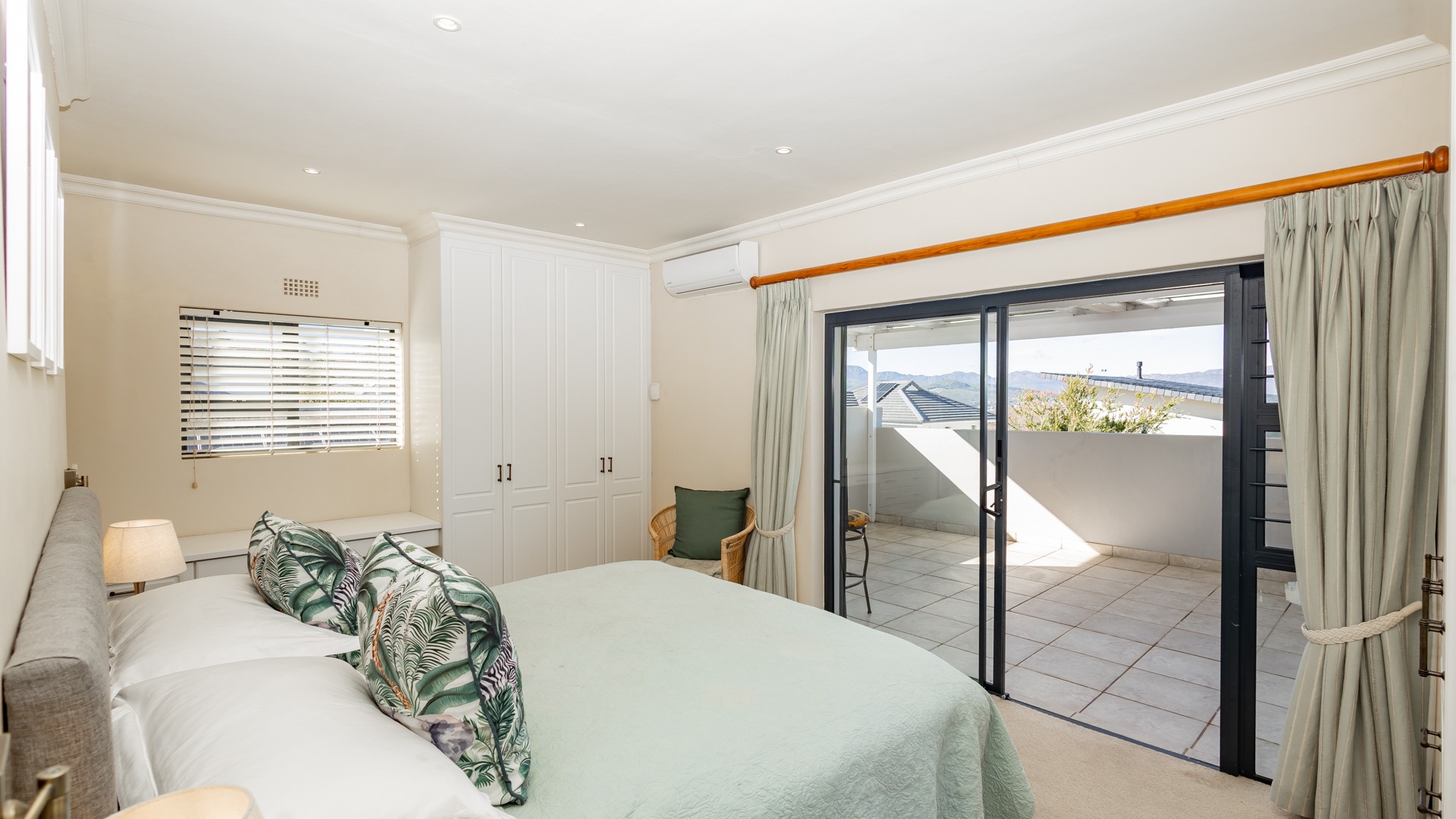 Master bedroom with large covered patio