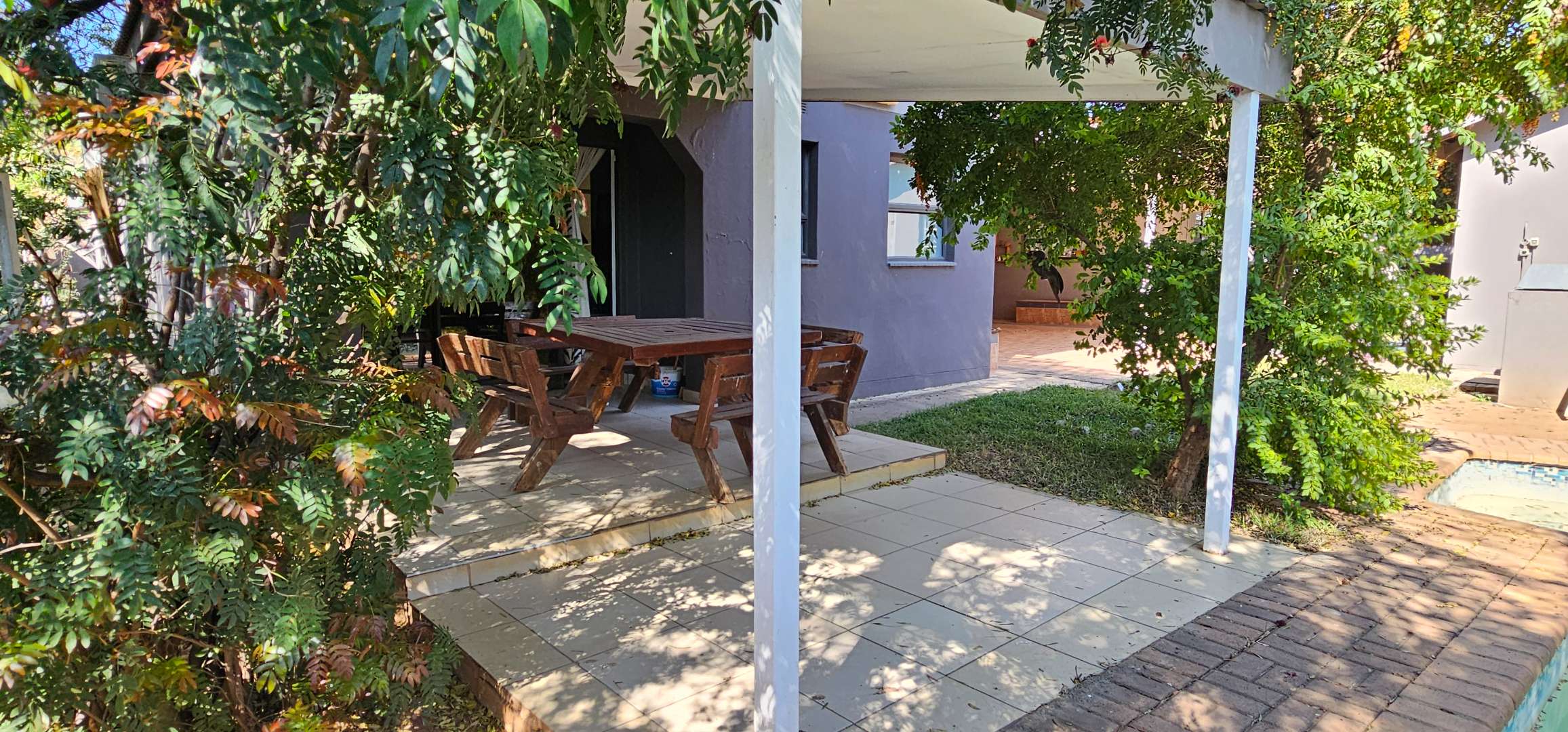 Poolside patio